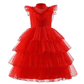 Kids Movie Beetlejuice 2 (2024) Lydia Red Wedding Dress Cosplay Costume Outfits Halloween Carnival Suit